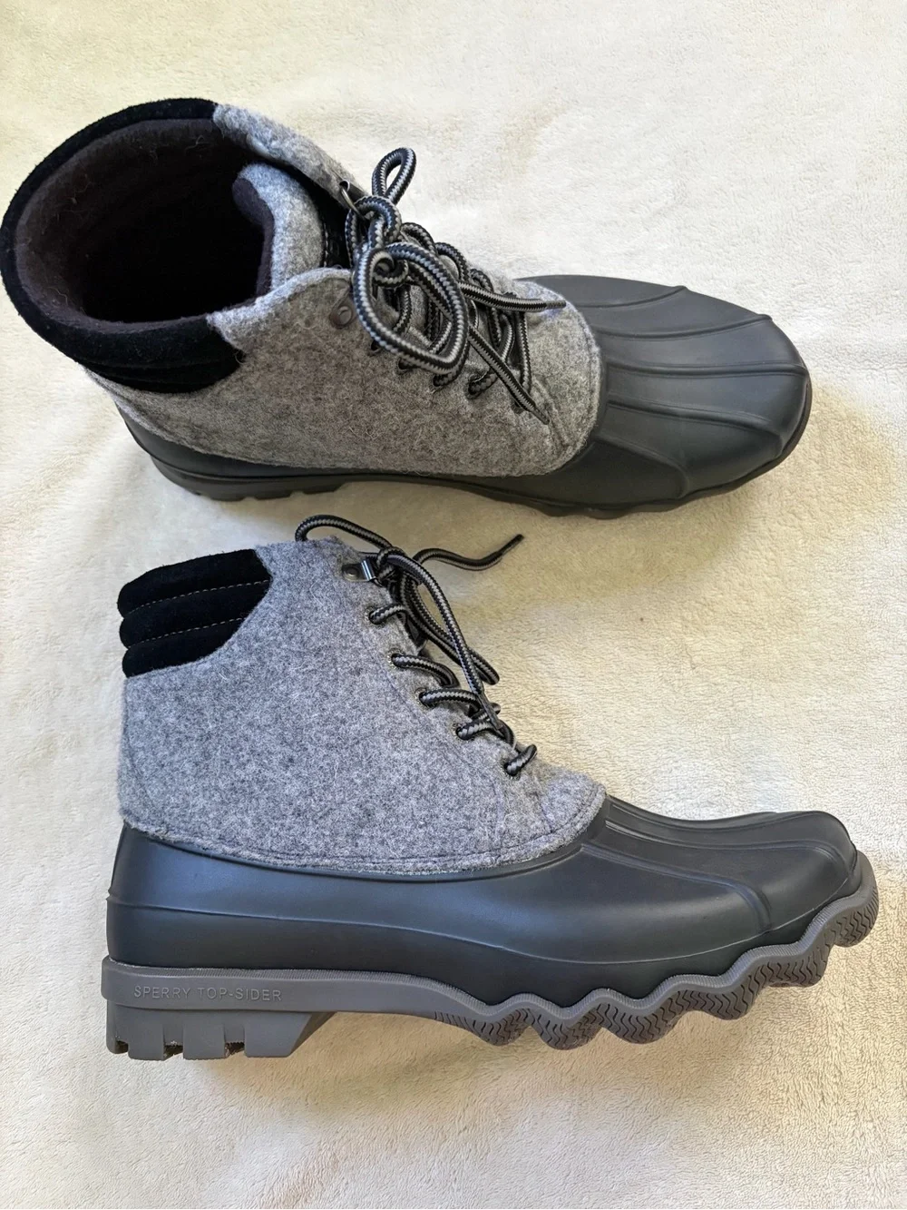 Sperry Men’s Wool Avenue Duck Insulated Rain Grey Lace Up Boots